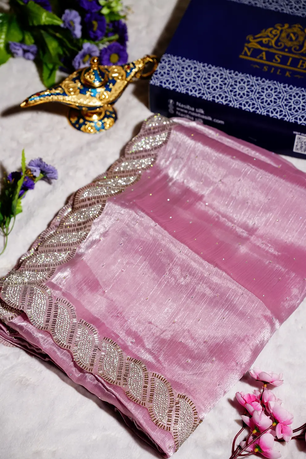 Desginer pink  jemi Chu Georgette party Saree